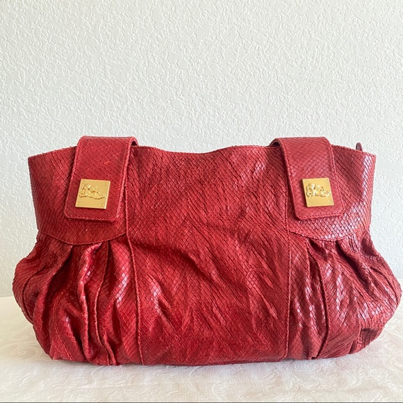 Jenrigo red python snakeskin bag - Picture 2 of 11